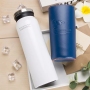 Customized 500/750ml High Grade Stainless Steel Vacuum Insulated Flask Thermal Mug With Leather Bag
