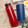 Customized 500/750ml High Grade Stainless Steel Vacuum Insulated Flask Thermal Mug With Leather Bag