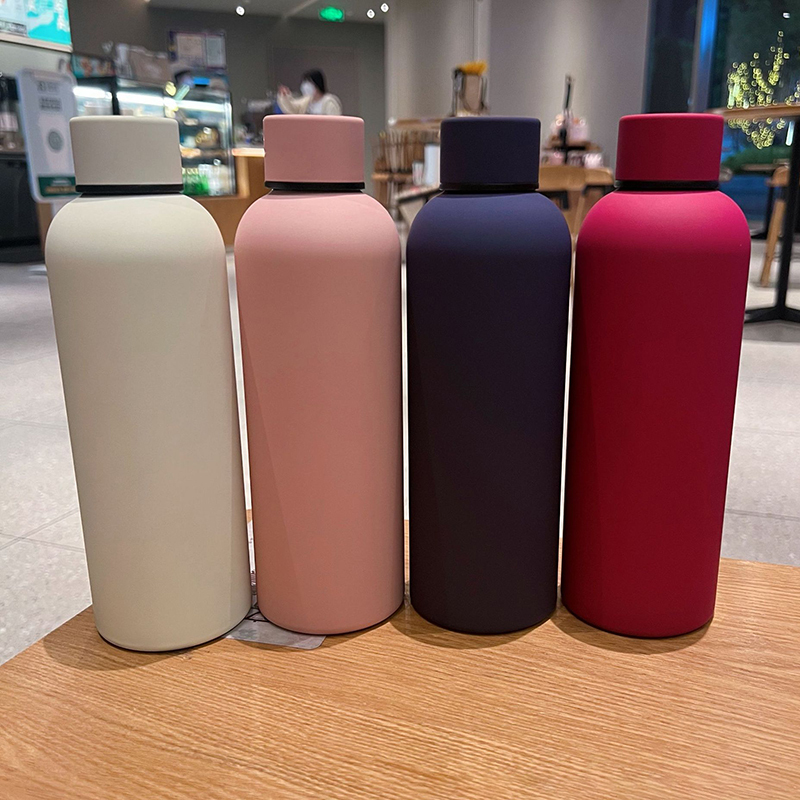 Wholesale Small Mouth Stainless Steel Sports Thermos Flask Soft Touch Rubber Paint Custom Logo Direct Drinking Thermos Drink