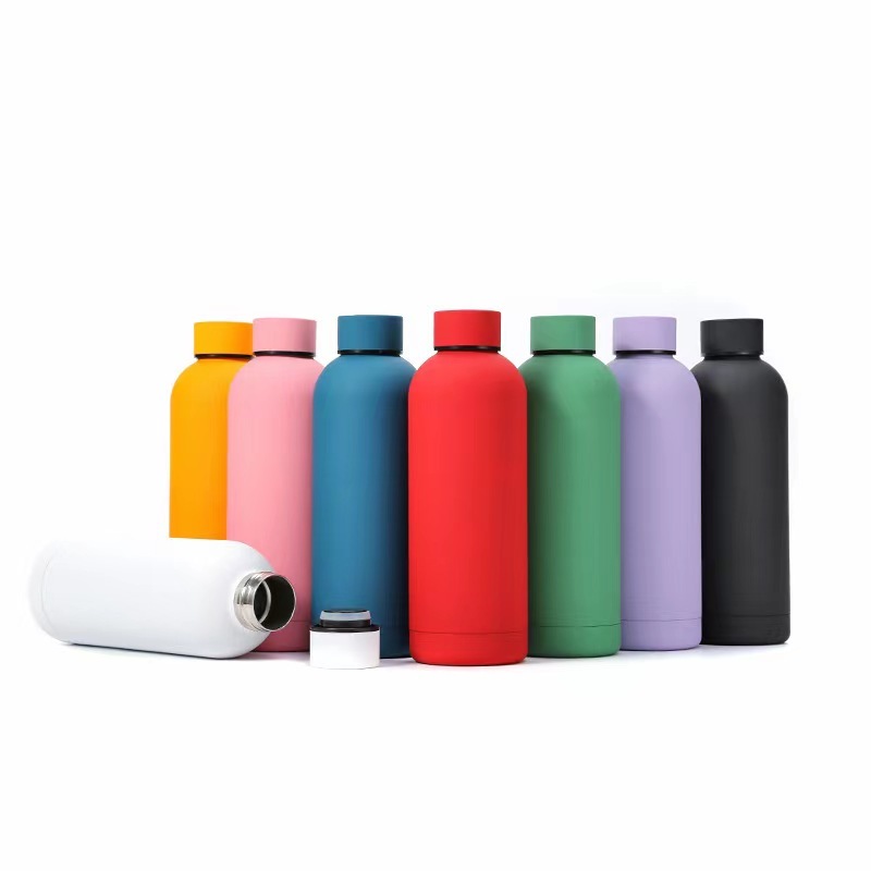 Wholesale Small Mouth Stainless Steel Sports Thermos Flask Soft Touch Rubber Paint Custom Logo Direct Drinking Thermos Drink