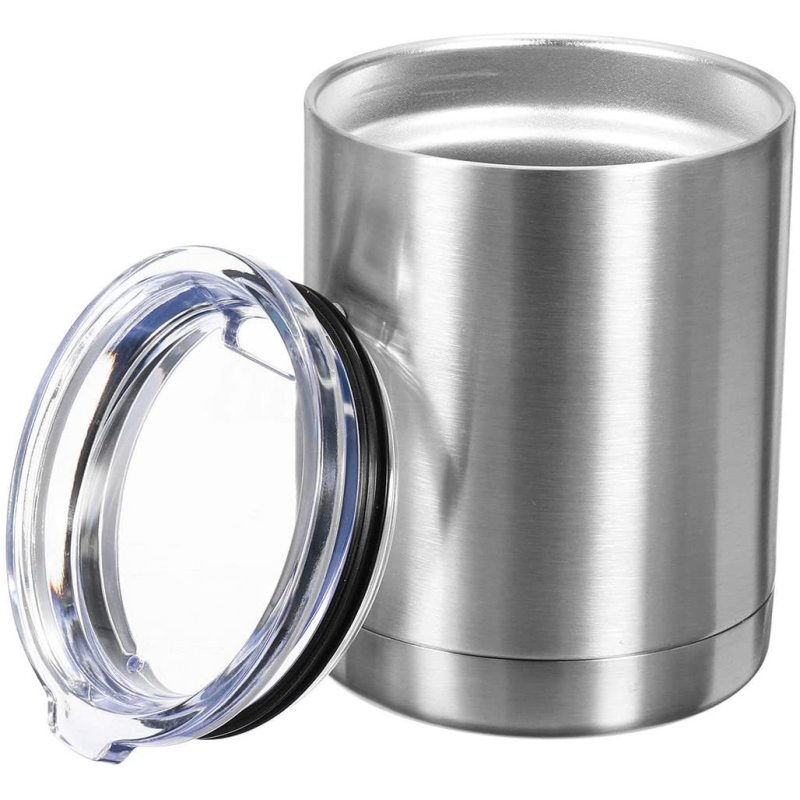 10oz Lowball Tumbler Custom Logo Powder Coated Insulated Vacuum Travel Mug Coffee Tea Water Beer Stainless Thermos Gifts