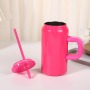 16oz Stainless Steel Travel Mug with Straw Luxury Glossy Paint Anti-fingerprint Portable Sport Insulated Keep Cold Water Bottle