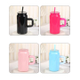 16oz Stainless Steel Travel Mug with Straw Luxury Glossy Paint Anti-fingerprint Portable Sport Insulated Keep Cold Water Bottle