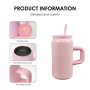 16oz Stainless Steel Travel Mug with Straw Luxury Glossy Paint Anti-fingerprint Portable Sport Insulated Keep Cold Water Bottle
