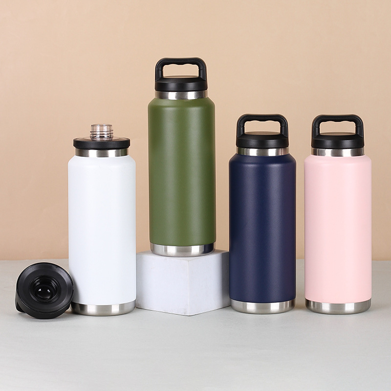 Wholesale Portable 36oz Custom Gym with Straw Drinking Vacuum Water Flask 304 Stainless Steel Thermo