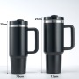OEM ODM Design Double Wall Insulated Stainless Steel 40oz Tumbler with Handle Leak-proof Lid and Straw Travel Coffee Mug