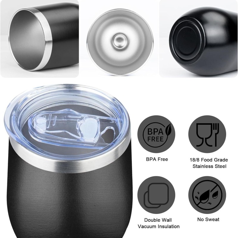 12oz 16oz Egg Shaped Mugs Tumbler Stemless Stainless Steel Vacuum Double Wall Insulated Powder Coated Thermos U Cup Water Bottle