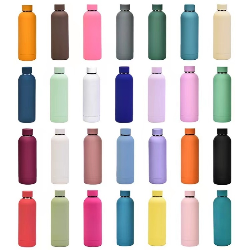 Wholesale Small-Mouth Stainless Steel Sports Thermos Flask Soft Touch Rubber Paint Custom Logo Direct Drinking Thermos Drink Hot