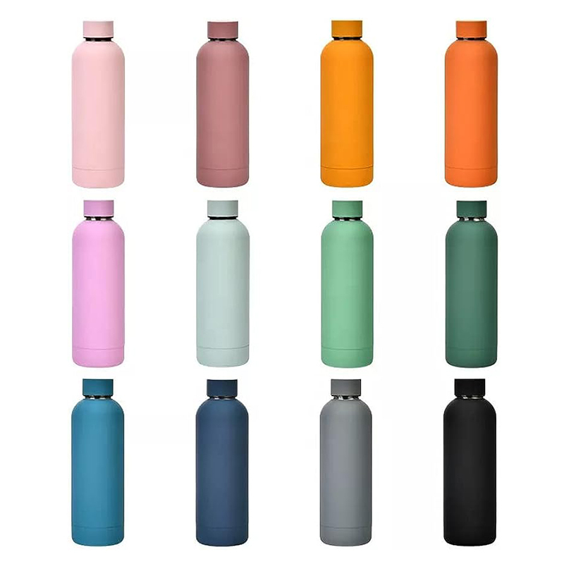 Wholesale Small-Mouth Stainless Steel Sports Thermos Flask Soft Touch Rubber Paint Custom Logo Direct Drinking Thermos Hot