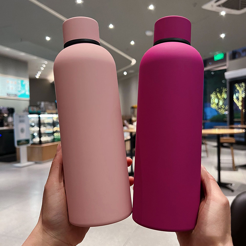 Wholesale Small-Mouth Stainless Steel Sports Thermos Flask Soft Touch Rubber Paint Custom Logo Direct Drinking Thermos Drink Hot