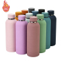 Wholesale Small-Mouth Stainless Steel Sports Thermos Flask Soft Touch Rubber Paint Custom Logo Direct Drinking Thermos Hot