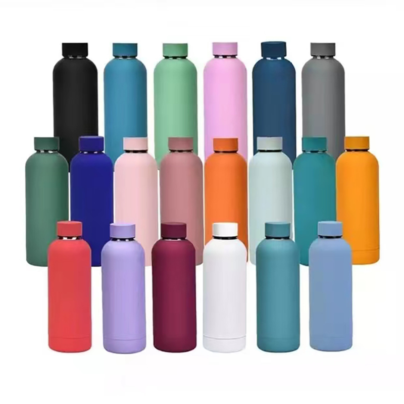 Wholesale Small-Mouth Stainless Steel Sports Thermos Flask Soft Touch Rubber Paint Custom Logo Direct Drinking Thermos Drink Hot