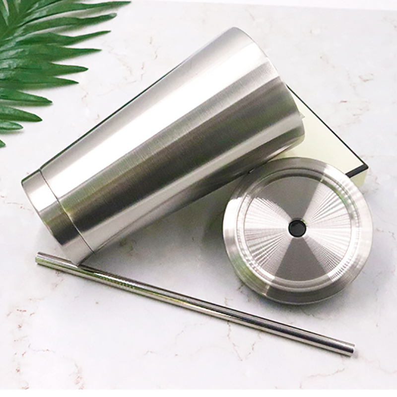 16oz Eco-Friendly Bulk Matte Black Insulation Travel Wine Reusable Double Wall Stainless Steel Cup Tumbler With Straw and Lid