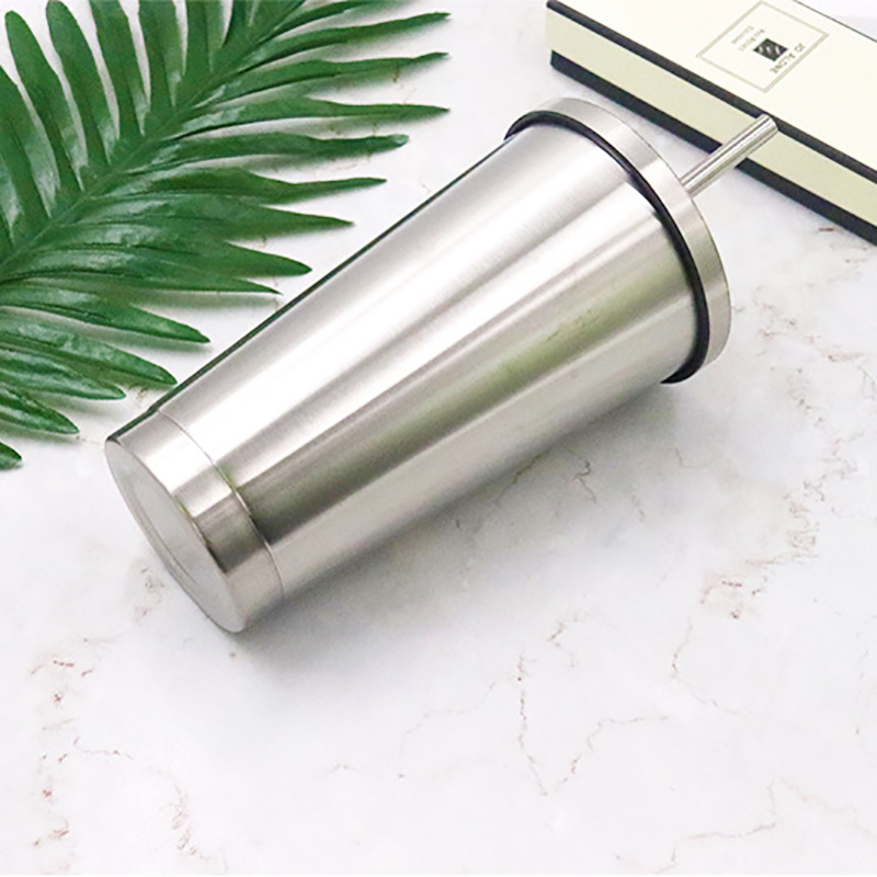 16oz Eco-Friendly Bulk Matte Black Insulation Travel Wine Reusable Double Wall Stainless Steel Cup Tumbler With Straw and Lid