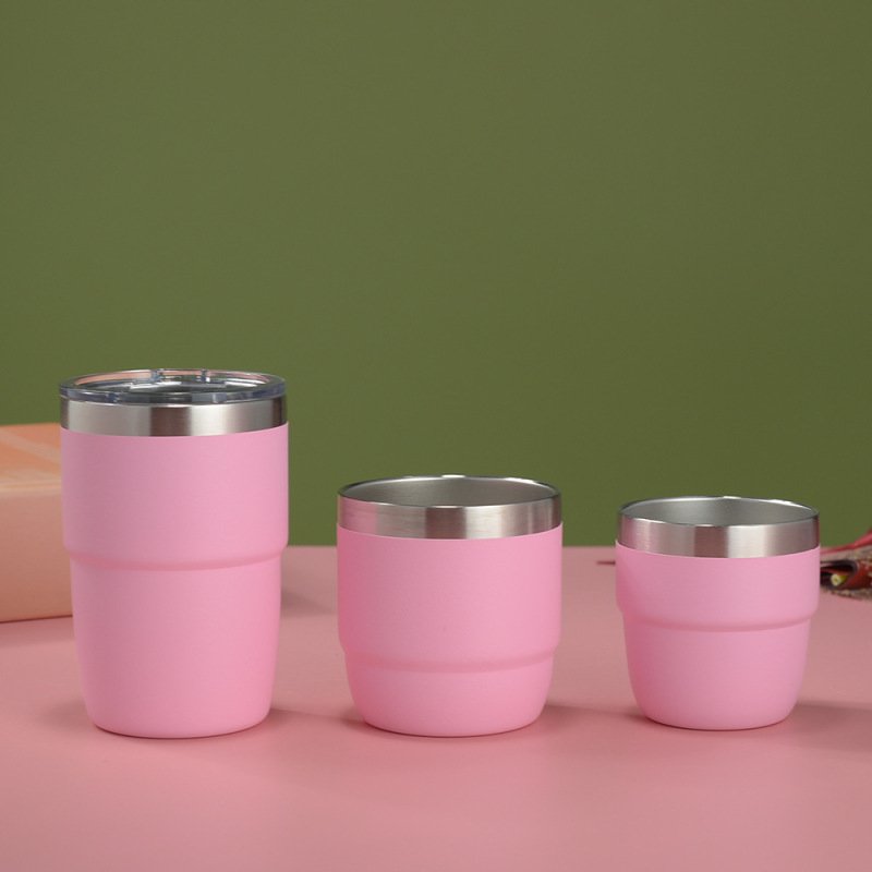 Portable 4oz 6oz 8oz Mini Tumbler Double Wall Vacuum Reusable Travel Coffee Mug with Lids for Camping Insulated Wine Tumbler