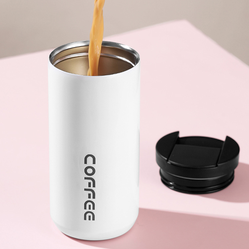 Modern Double Layer Stainless Steel Coffee Thermos Mug 400ml Portable Travel Insulated Cup 12oz Wholesale in Stock Accessory