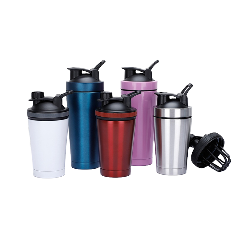 Eco-Friendly 750ml Vacuum Stainless Steel Shaking Bottle with Lid Custom Logo for Gym Use-Metal Protein Milk Shake Bottle