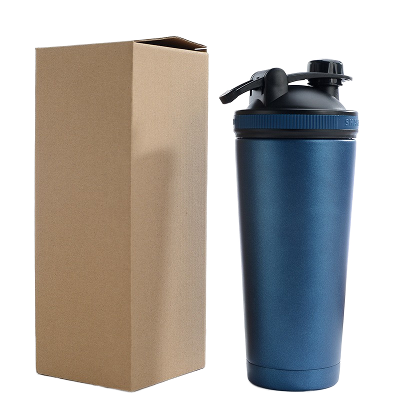 Eco-Friendly 750ml Vacuum Stainless Steel Shaking Bottle with Lid Custom Logo for Gym Use-Metal Protein Milk Shake Bottle