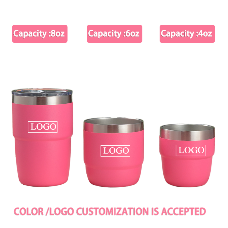 Modern 4oz 6oz 8oz Cute Tumbler Stainless Steel Wine Tumbler Reusable Thermo Coffee Cup with Magnetic Lid Custom Tumbler Mug
