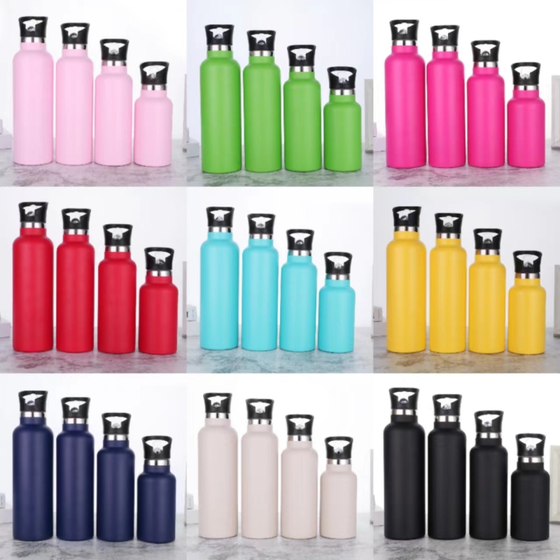 High Quality Custom Logo 750ml Double Wall Stainless Steel Vacuum Insulated Water Bottle Black Sports Metal Bicycle Bottle