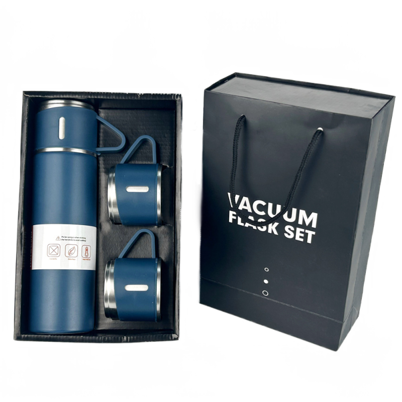 Portable Stainless Steel Vacuum Insulation Flasks Mug Set Portable Bubble Tea Cups Turkish Coffee Dessert Boba Cup Lid Gift Box