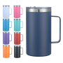 Wholesale Bulk Customized 12oz 24oz Stainless Steel Thermal Mug 14oz Double Wall Insulated Cup Coffee Travel Mug with Handle Lid