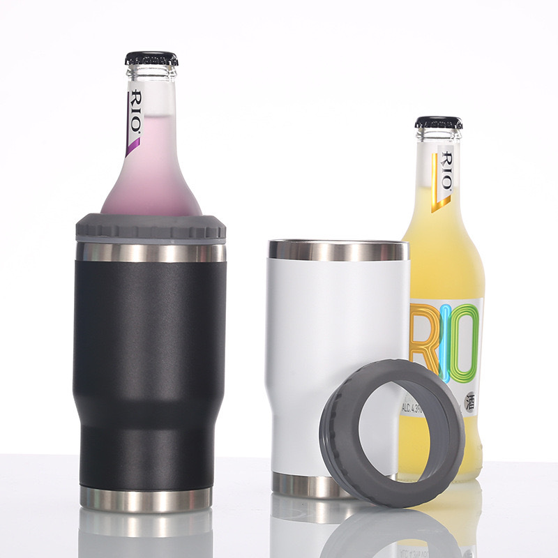 Stainless Steel Cola Can Cooler 14oz Beer Bottle Holder Insulation Double Wall Tea Coffee Mugs Travel Water Tumbler With 2 Lids