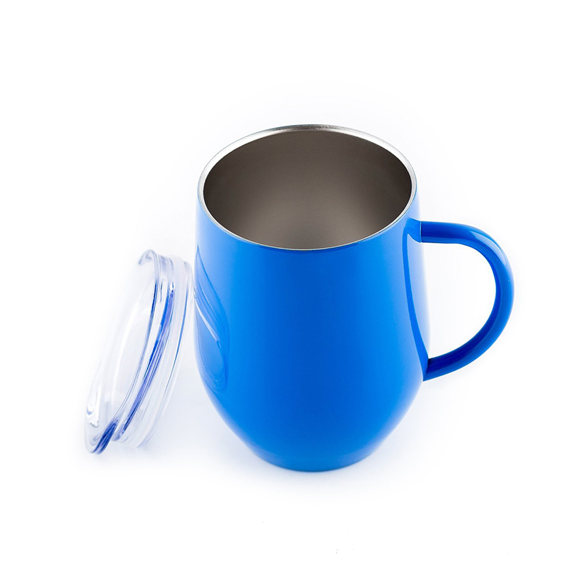 New Trend BPA-Free 12oz Insulated Travel Camping Tumbler with Handle Cup Stainless Steel Coffee Mug with Lid Water Tea Wine Cup