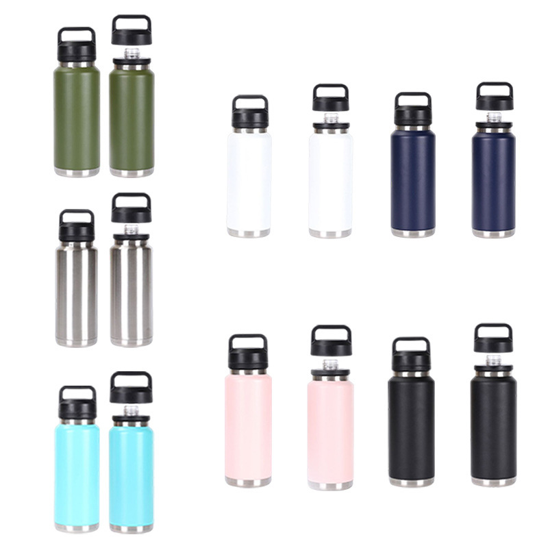 Wholesale Popular Leak Proof 26oz Double Wall Stainless Steel Hot Cold Water Bottle Vacuum Thermal Flask with Chug Straw Lid