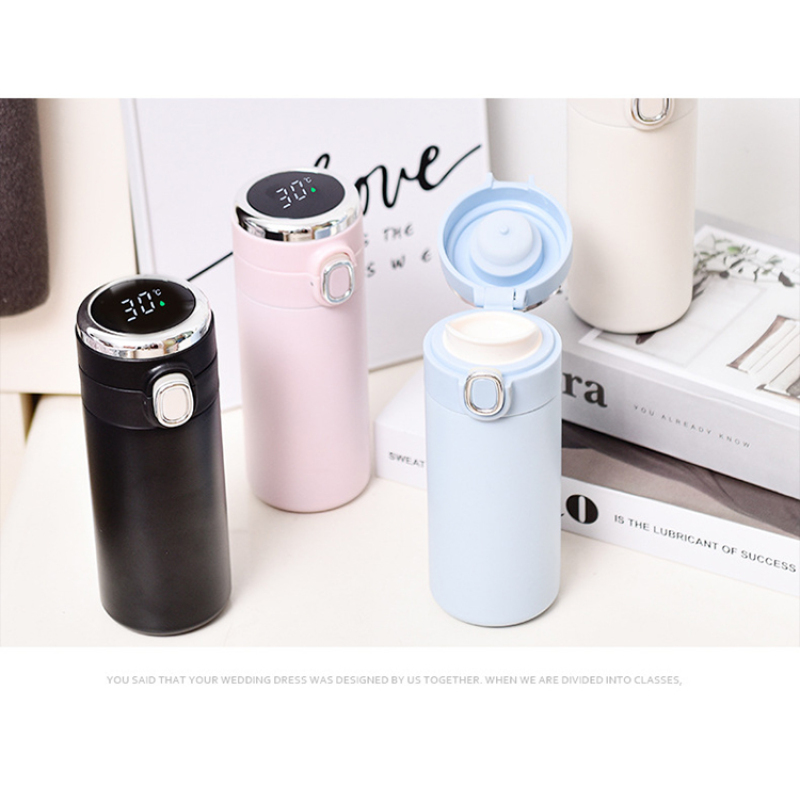 Wholesale 400ml Smart Reminder Temperature Thermal Water Bottle 304 Stainless Steel Insulated Thermos Flask Smart Sport Bottle