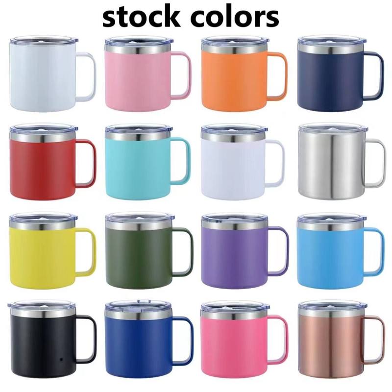 14oz Stainless Steel Travel Tumbler Insulated Coffee Mug Custom Logo Wine Cup Blank Vacuum Coffee Mug With Handle