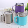 14oz Stainless Steel Travel Tumbler Insulated Coffee Mug Custom Logo Wine Cup Blank Vacuum Coffee Mug With Handle