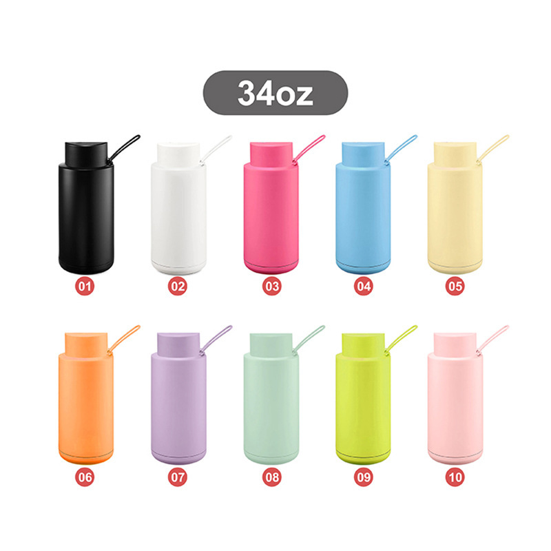Wholesale 34oz Triple Wall Insulated Stainless Steel Water Bottle Eco-friendly Modern Drinkware with Direct Drinking Feature