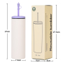 600ml Multi-Purpose Durable Double Wall BPA Free Eco-Friendly 6-12 Hours Insulation Scratch-Resistant Tumbler Stainless Steel