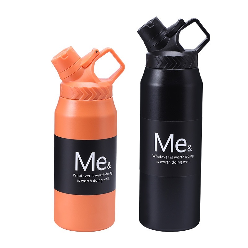 Wholesale Custom logo 750/950 ml Modern Outdoor Insulation Stainless Steel Water Bottle with Handle and Straw