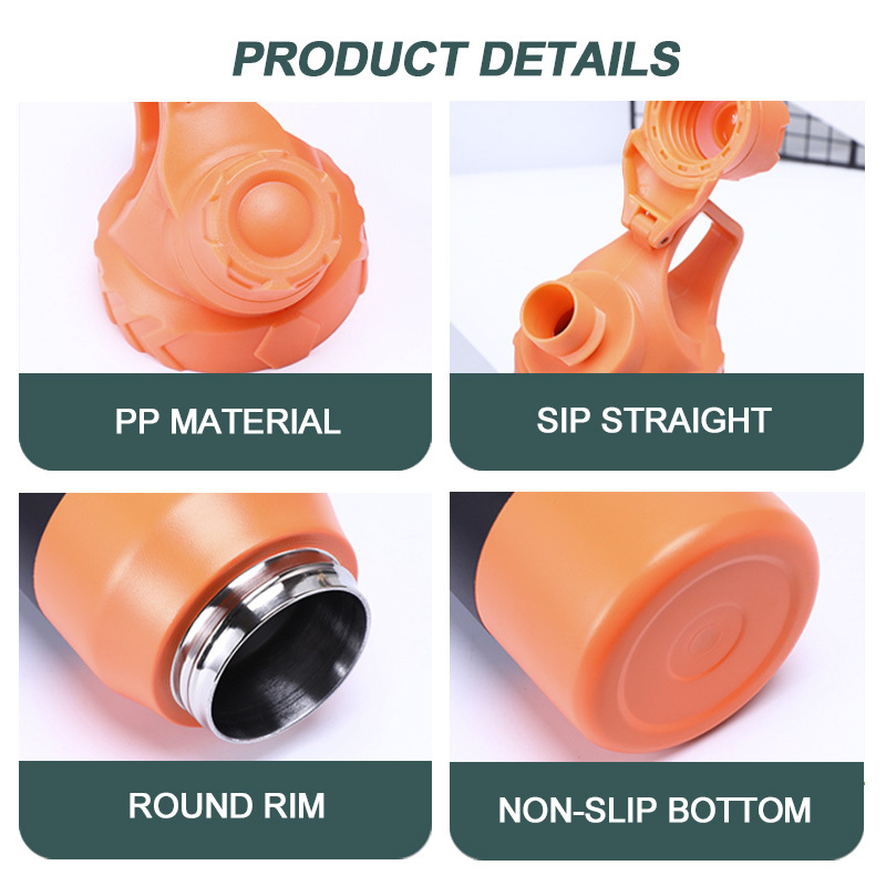 Wholesale Custom logo 750/950 ml Modern Outdoor Insulation Stainless Steel Water Bottle with Handle and Straw