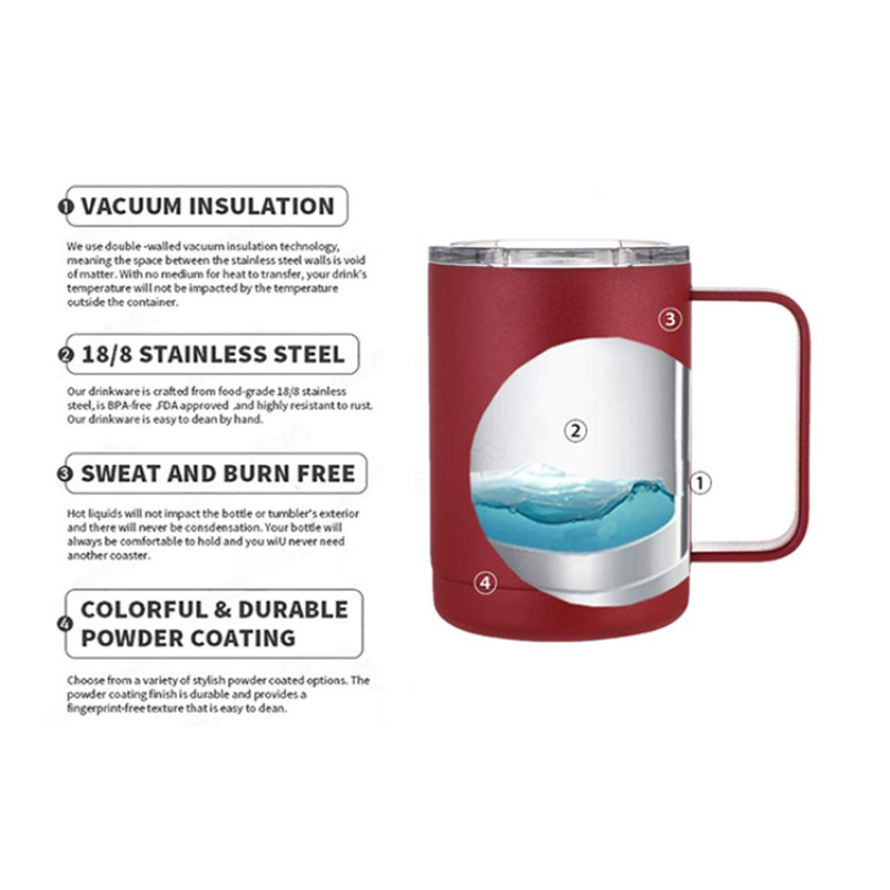 12oz Wine Classic Coffee Mugs Stainless Steel Tumblers Custom Vasos Original Termicos Thermos Travel Camping Cups