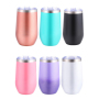 16oz Egg Shaped Stainless Steel Tumbler Mug Stemless Double-Wall Vacuum Insulated Powder Coated U Cup Water Bottle