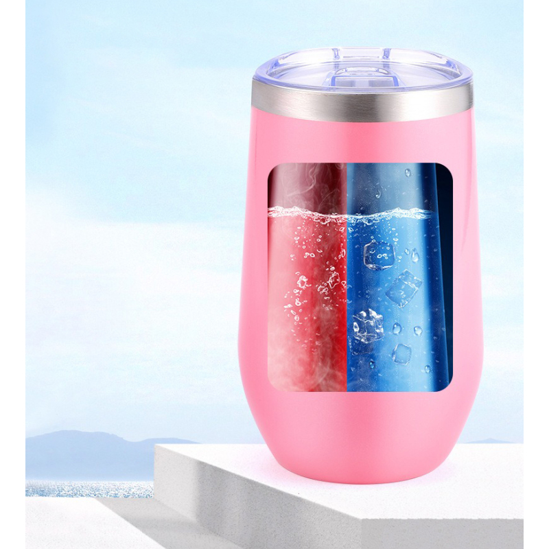 16oz Egg Shaped Stainless Steel Tumbler Mug Stemless Double-Wall Vacuum Insulated Powder Coated U Cup Water Bottle