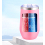 16oz Egg Shaped Stainless Steel Tumbler Mug Stemless Double-Wall Vacuum Insulated Powder Coated U Cup Water Bottle
