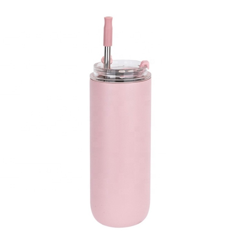 280ml & 480ml Portable Custom Double Wall Stainless Steel Vacuum Insulated Cute Tumbler with Lid and Straw Cold Cup