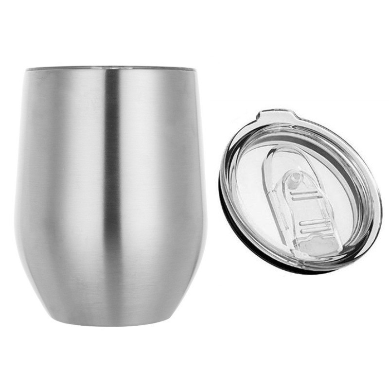 12oz Double-Wall Stainless Steel Travel Mug Vacuum Insulated Leak-Proof Tumbler Lid Coffee Wine Water Outdoor Use Cold Thermal