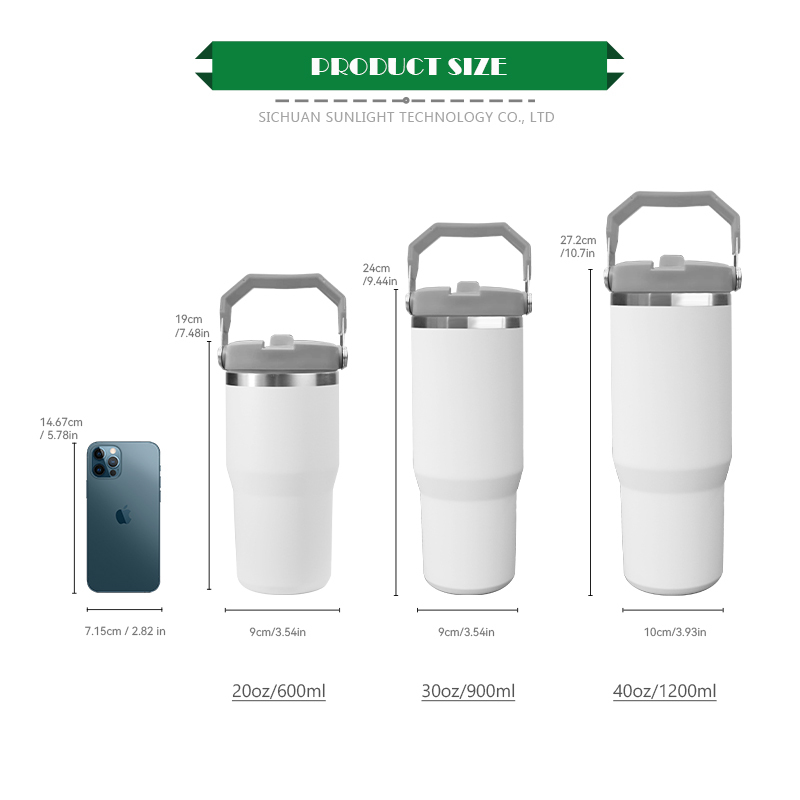 Leak Proof Tumbler 20oz Wholesale Bulk 30oz Tumbler Flip Straw Coffee Travel Mug 30 oz Stainless Steel Tumbler With Top Handle