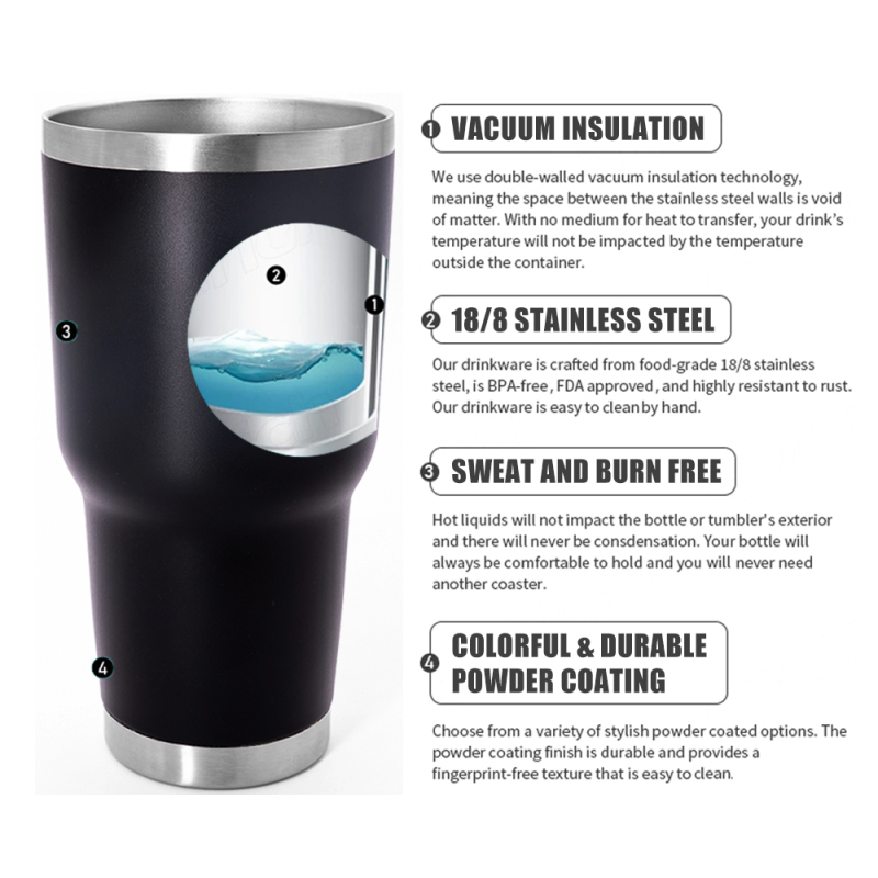 Whoseasle 30 oz Stainless Steel Tumbler Personalized Vacuum Travel Coffee Mug with Magnetic Lids Origin Vasos Cups