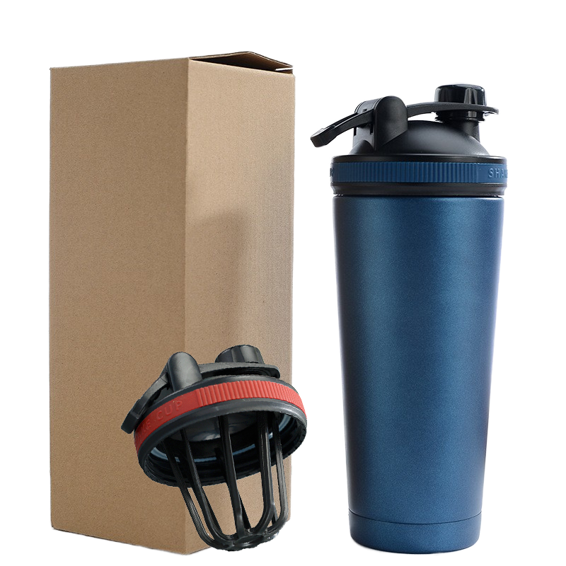 Custom 25oz Metal Protein Shaker Bottle Insulated Yoga Tumbler for Car 750ml Water and Proteins Bottle