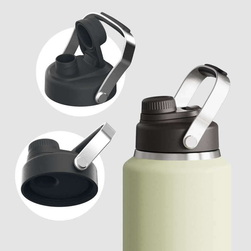 Outdoor Travel Portable Stainless Steel Vacuum Flask Custom 64oz Water Bottle With Snacks Container