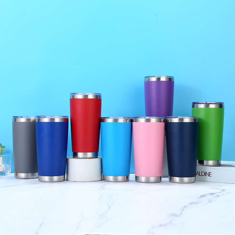 Wholesale 20oz Insulated Stainless Steel Tumbler with Slide Lid Custom Logo for Hot & Cold Coffee & Wine Bulk Mugs Available