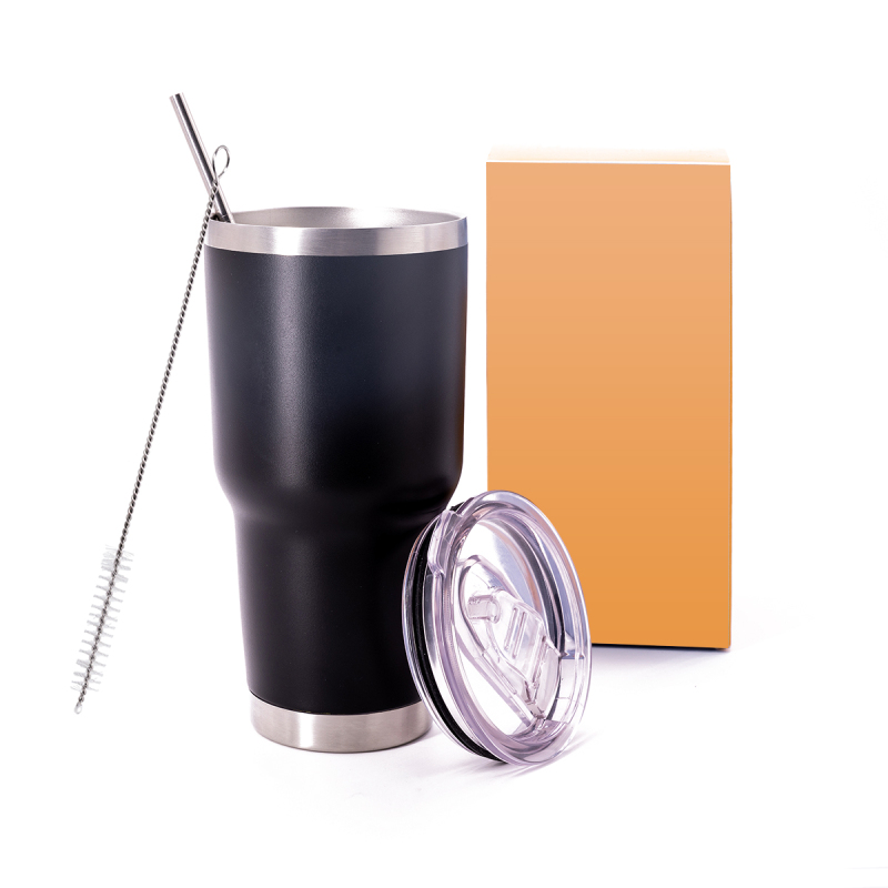 Wholesale Reusable 30 oz Stainless Steel Wine Tumbler Double Wall Coffee Cup Straw for Water Beer Gifts Vacuum for Cold Storage