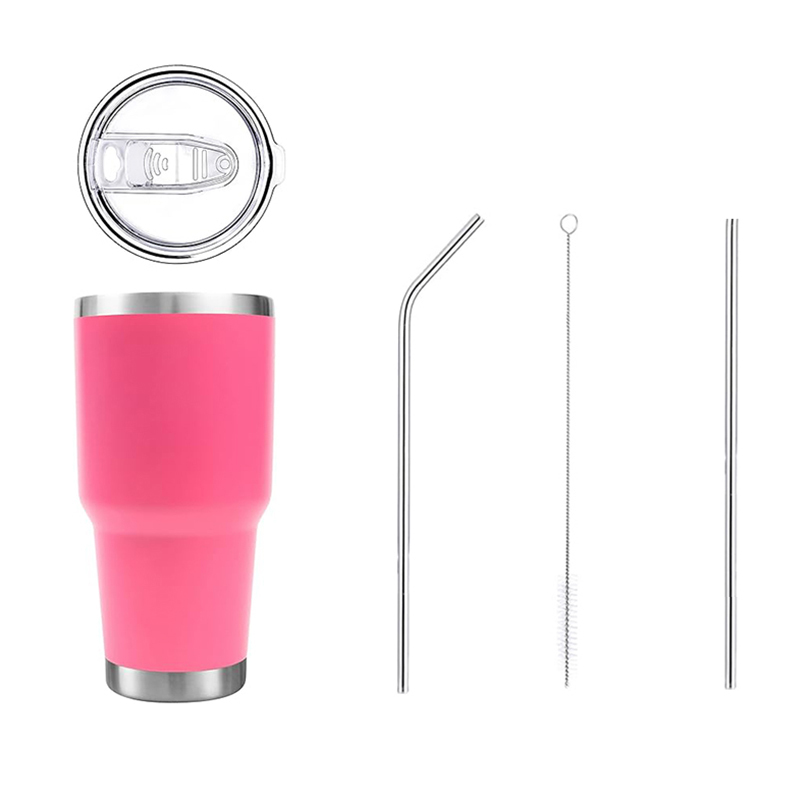Wholesale Reusable 30 oz Stainless Steel Wine Tumbler Double Wall Coffee Cup Straw for Water Beer Gifts Vacuum for Cold Storage