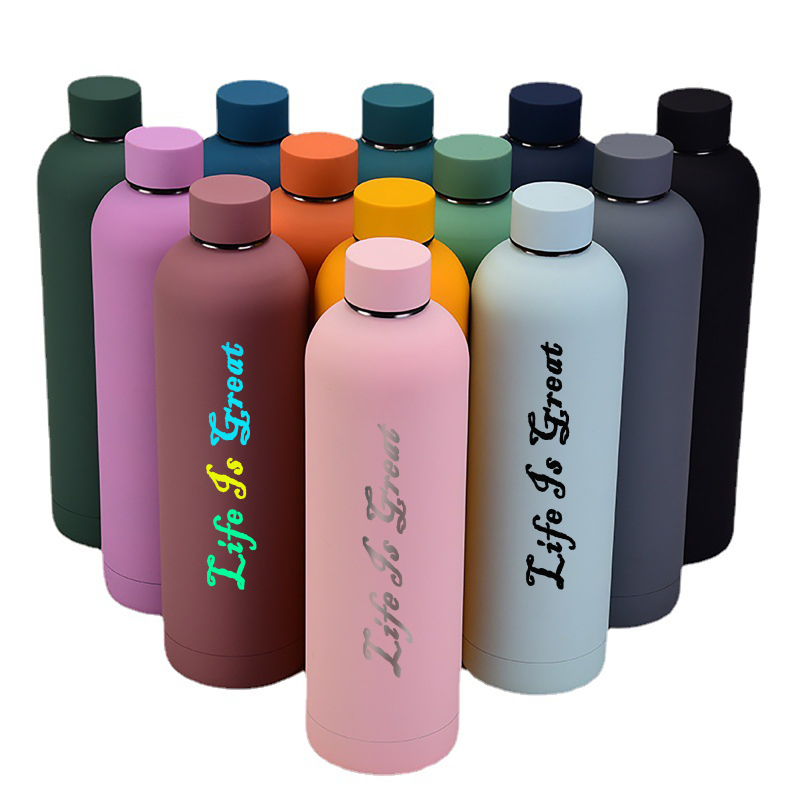 17oz BPA-Free Stainless Steel Water Bottle with Leak-Proof Lid Sports Thermos Thermal Insulation Boiling Water Logo Design Style